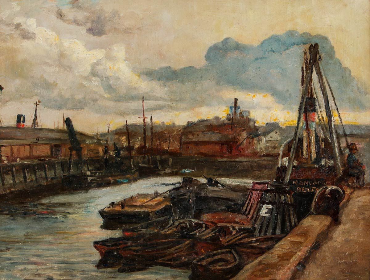 BELFAST SHIPYARD by William Conor RHA RUA at Ross's Online Art Auctions