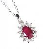 18CT WHITE GOLD RUBY & DIAMOND NECKLACE at Ross's Online Art Auctions