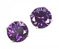 STERLING SILVER AMETHYST STUD EARRINGS at Ross's Online Art Auctions