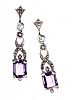 STERLING SILVER AMETHYST & MARCASITE EARRINGS at Ross's Online Art Auctions