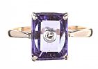 9CT GOLD AMETHYST & DIAMOND RING at Ross's Online Art Auctions