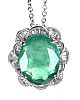 18CT WHITE GOLD EMERALD & DIAMOND PENDANT/RING at Ross's Online Art Auctions