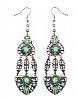 SILVER FILIGREE & GREEN STONE EARRINGS at Ross's Online Art Auctions