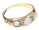 VICTORIAN 18CT GOLD OPAL & DIAMOND RING at Ross's Online Art Auctions