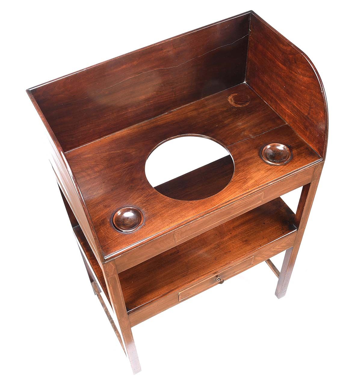 GEORGIAN INLAID MAHOGANY GALLERY BACK WASHSTAND at Ross's Online Art Auctions