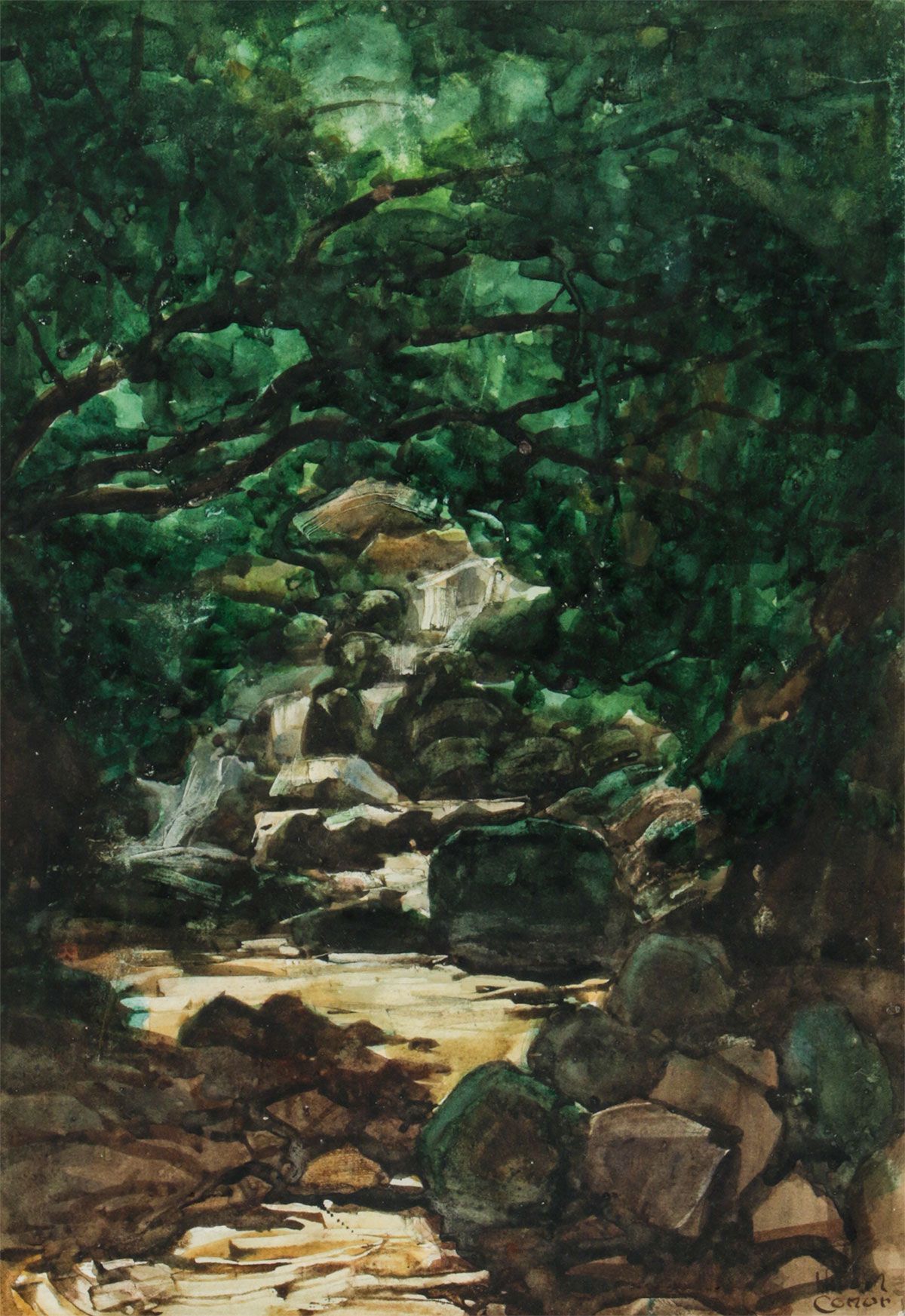 THE WATERFALL by William Conor RHA RUA at Ross's Online Art Auctions