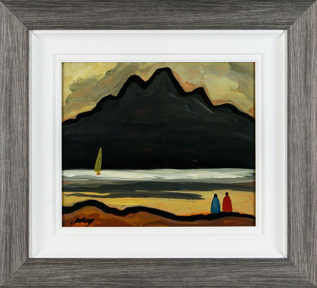 SHAWLIES WATCHING THE BOATS FROM THE FOOT OF THE MOUNTAINS by Markey Robinson at Ross's Online Art Auctions