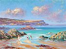 ON THE BEACH AT BALLINTOY, COUNTY ANTRIM by William Cunningham at Ross's Online Art Auctions
