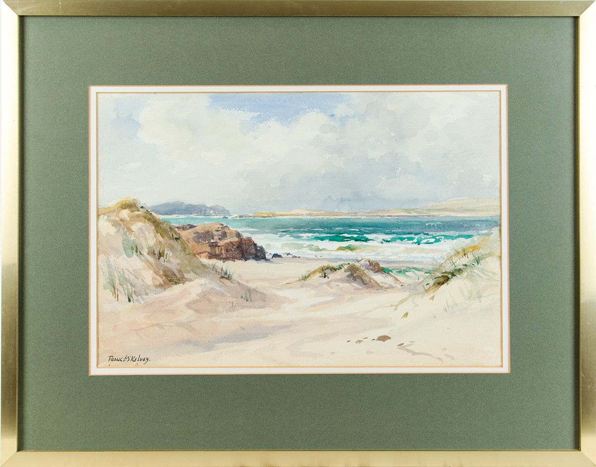 BEACH AT MAGHERAGALLON, DERRYBEG, DONEGAL by Frank McKelvey RHA RUA at Ross's Online Art Auctions