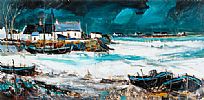FOAMING WATERS GROOMSPORT, COUNTY DOWN by J.P. Rooney at Ross's Online Art Auctions