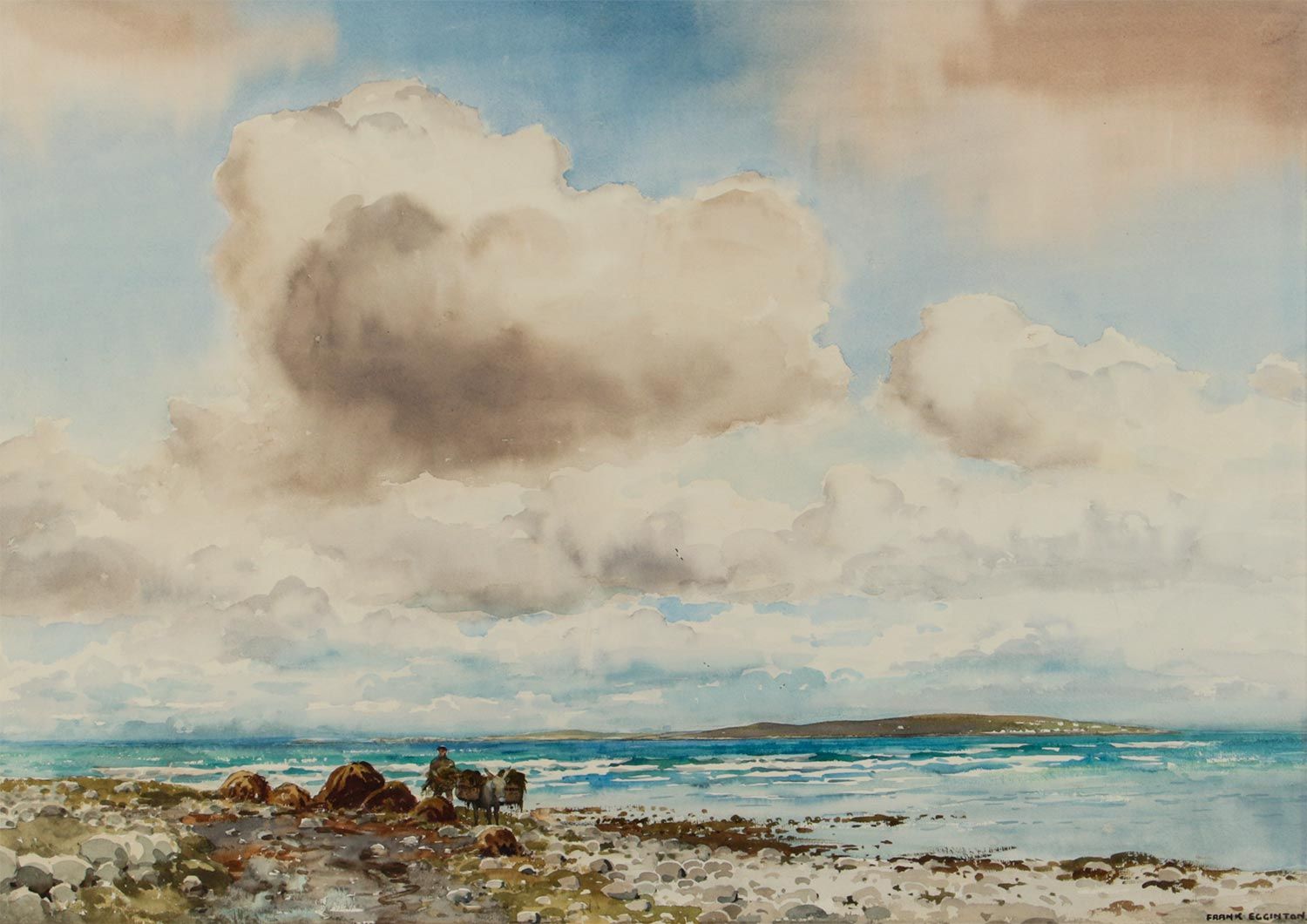 INISHBOFFIN FROM THE BLOODY FORELAND, DONEGAL by Frank Egginton RCA FIAL at Ross's Online Art Auctions