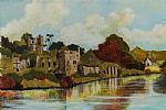 DESMOND CASTLE , ADARE, COUNTY LIMRICK by Rosemary Bidell at Ross's Online Art Auctions