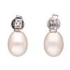 9CT WHITE GOLD PEARL & DIAMOND EARRINGS at Ross's Online Art Auctions