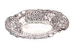 PIERCED & EMBOSSED SILVER OVAL BON BON DISH at Ross's Online Art Auctions