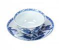 NANKING CARGO BLUE & WHITE 'PAGODA' TEA BOWL & SAUCER at Ross's Online Art Auctions