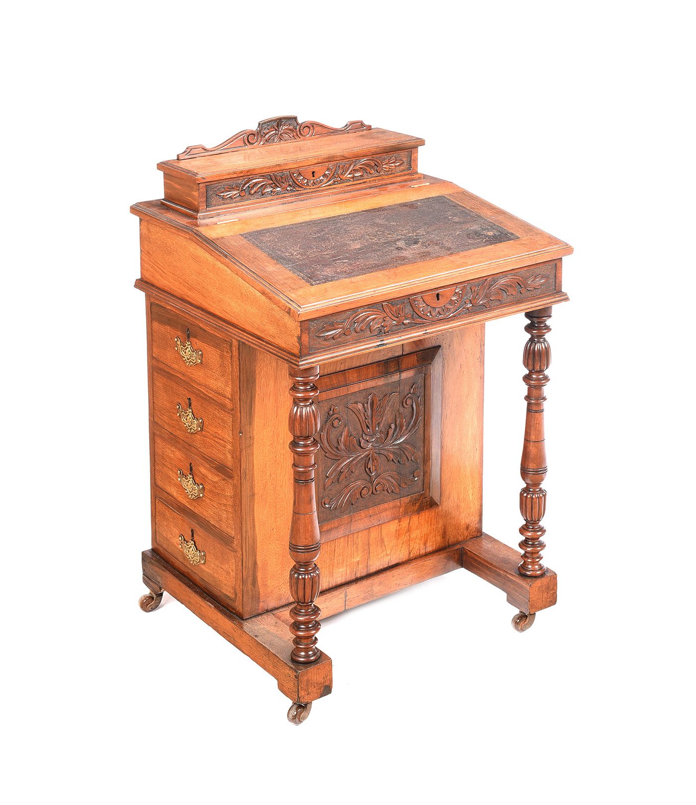 VICTORIAN CARVED MAHOGANY DAVENPORT DESK at Ross's Online Art Auctions