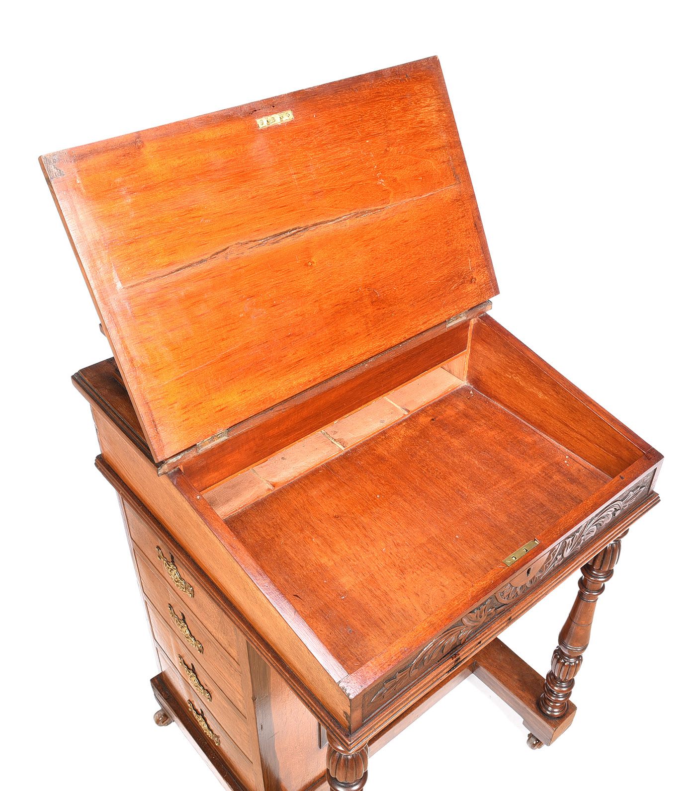 VICTORIAN CARVED MAHOGANY DAVENPORT DESK at Ross's Online Art Auctions