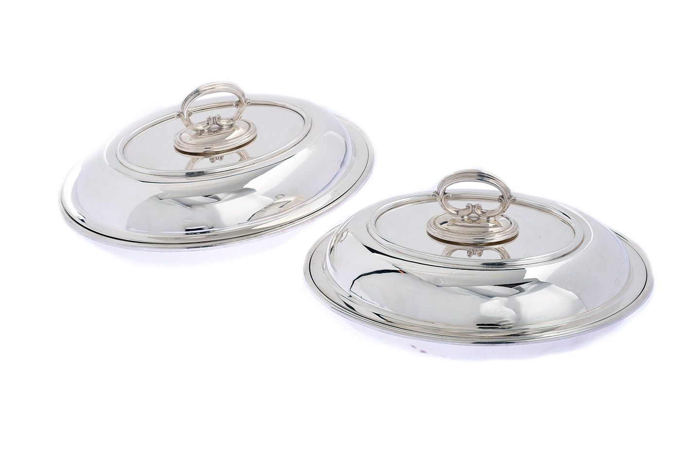 PAIR OF SILVER PLATED ENTREE DISHES at Ross's Online Art Auctions