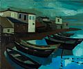 SPANISH FISHING VILLAGE by Arthur Armstrong RHA at Ross's Online Art Auctions