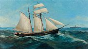 TOP SAIL SCOONER "KELSO" by Dante Lynas at Ross's Online Art Auctions