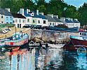 THE HARBOUR AT ROUNDSTONE, CONNEMARA by Dennis Orme Shaw at Ross's Online Art Auctions