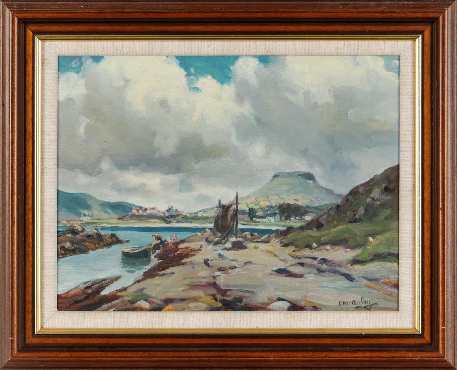 UNLOADING THE CATCH, REDBAY, COUNTY ANTRIM by Charles McAuley at Ross's Online Art Auctions