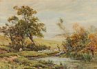 SHEEP BY A RIVER by Percy Brooke at Ross's Online Art Auctions