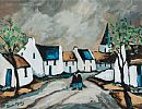 SLEEPY VILLAGE, WEST OF IRELAND by Patrick Murphy at Ross's Online Art Auctions