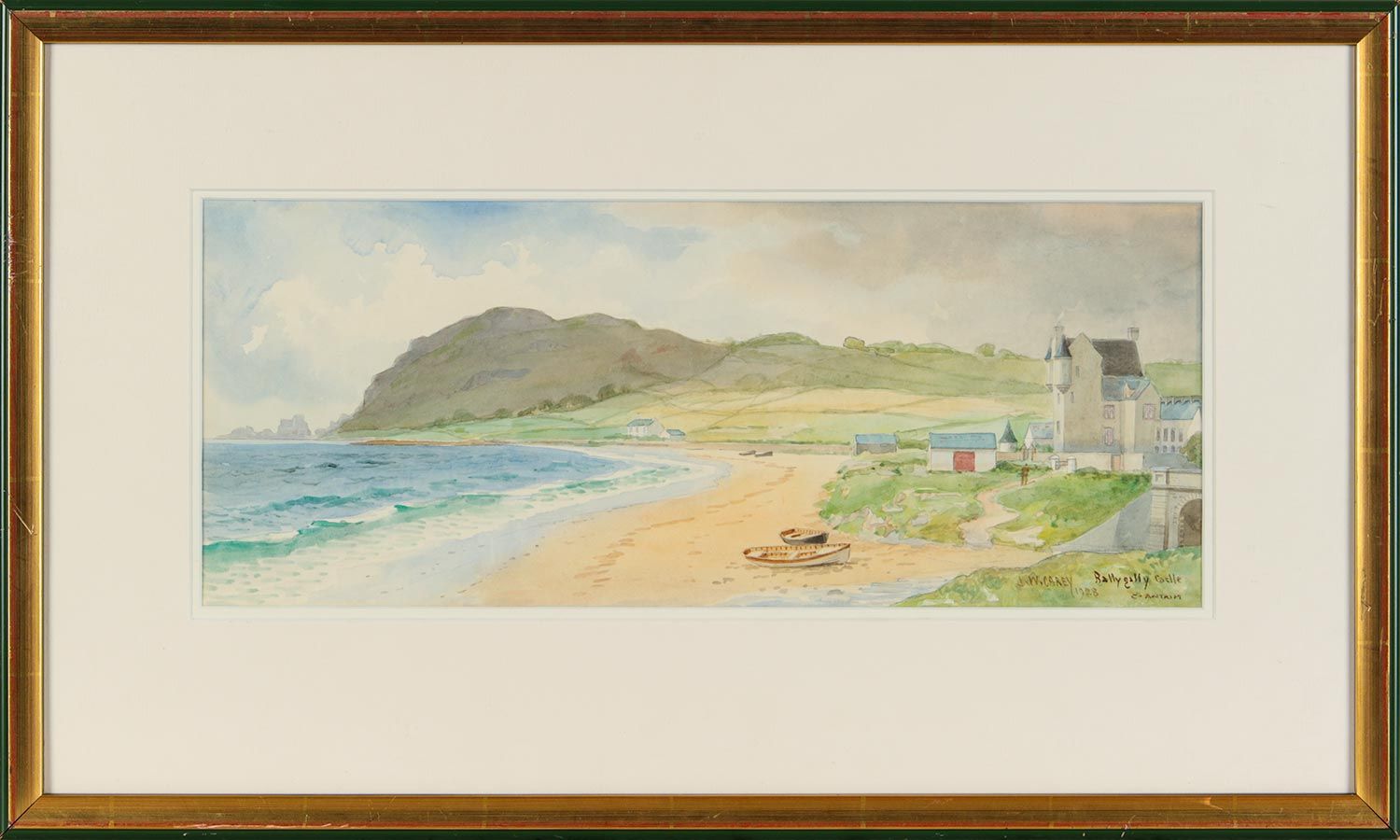BALLYGALLY CASTLE, COUNTY ANTRIM by Joseph William  Carey RUA at Ross's Online Art Auctions