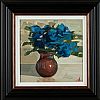 BLUE FLOWERS IN A VASE by Vivek Mandalia at Ross's Online Art Auctions