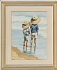 TWO CHILDREN AT THE BEACH by James Dunlop at Ross's Online Art Auctions