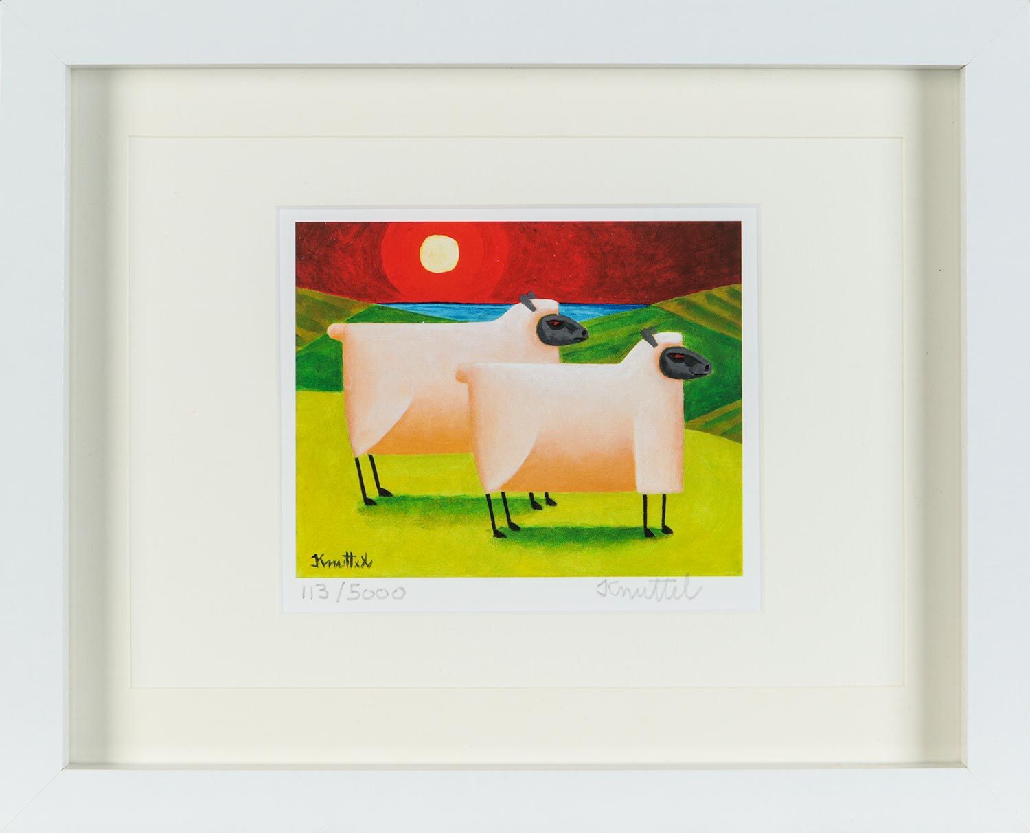 SUNSET SHEEP by Graham Knuttel at Ross's Online Art Auctions