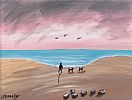 LATE EVENING BEACH WALK by John Ormsby at Ross's Online Art Auctions