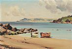 BEACHED FISHING BOATS, CUSHENDALL by Charles McAuley at Ross's Online Art Auctions