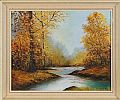 AUTUMN TREES BY THE RIVER by M. Latimer at Ross's Online Art Auctions