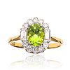 18CT GOLD PERIDOT & DIAMOND RING at Ross's Online Art Auctions