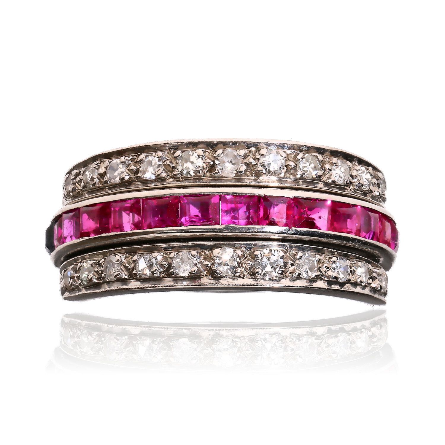 PLATINUM SAPPHIRE, RUBY & DIAMOND INTERCHANGEABLE RING at Ross's Online Art Auctions