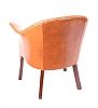 TAN LEATHER TUB CHAIR at Ross's Online Art Auctions