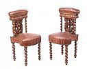RARE PAIR OF 19TH CENTURY OAK COCK FIGHTING CHAIRS at Ross's Online Art Auctions