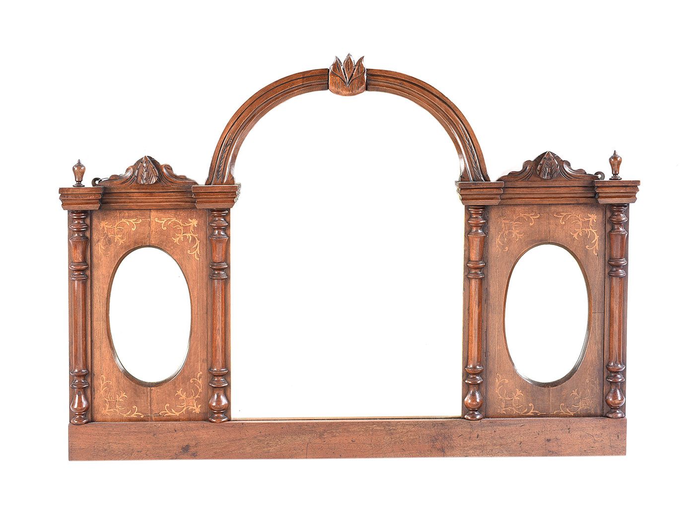 VICTORIAN INLAID WALNUT OVERMANTLE at Ross's Online Art Auctions