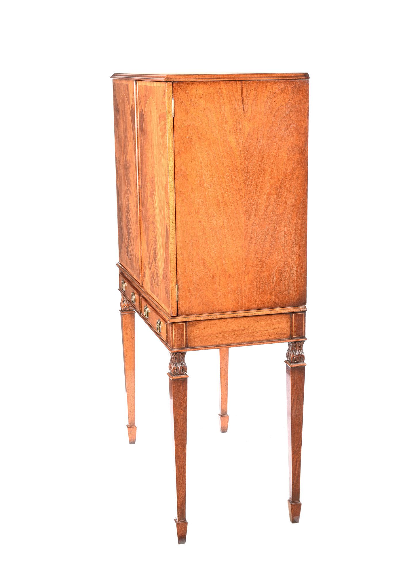 FEATHERED MAHOGANY TWO DOOR DRINKS CABINET at Ross's Online Art Auctions