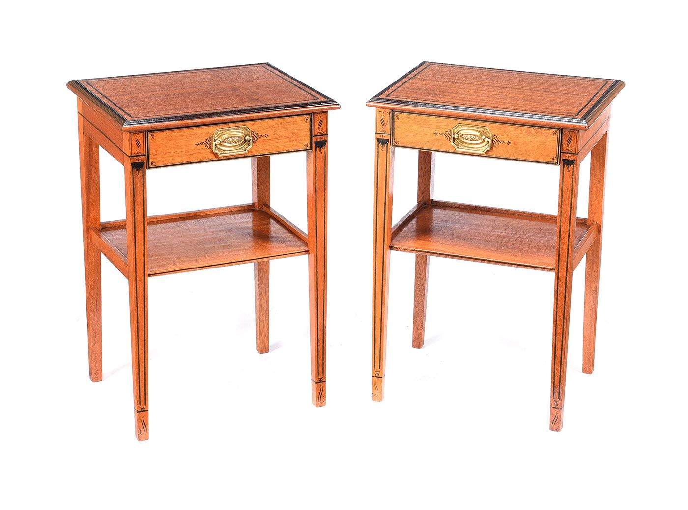 PAIR OF INLAID MAHOGANY PEDESTALS at Ross's Online Art Auctions