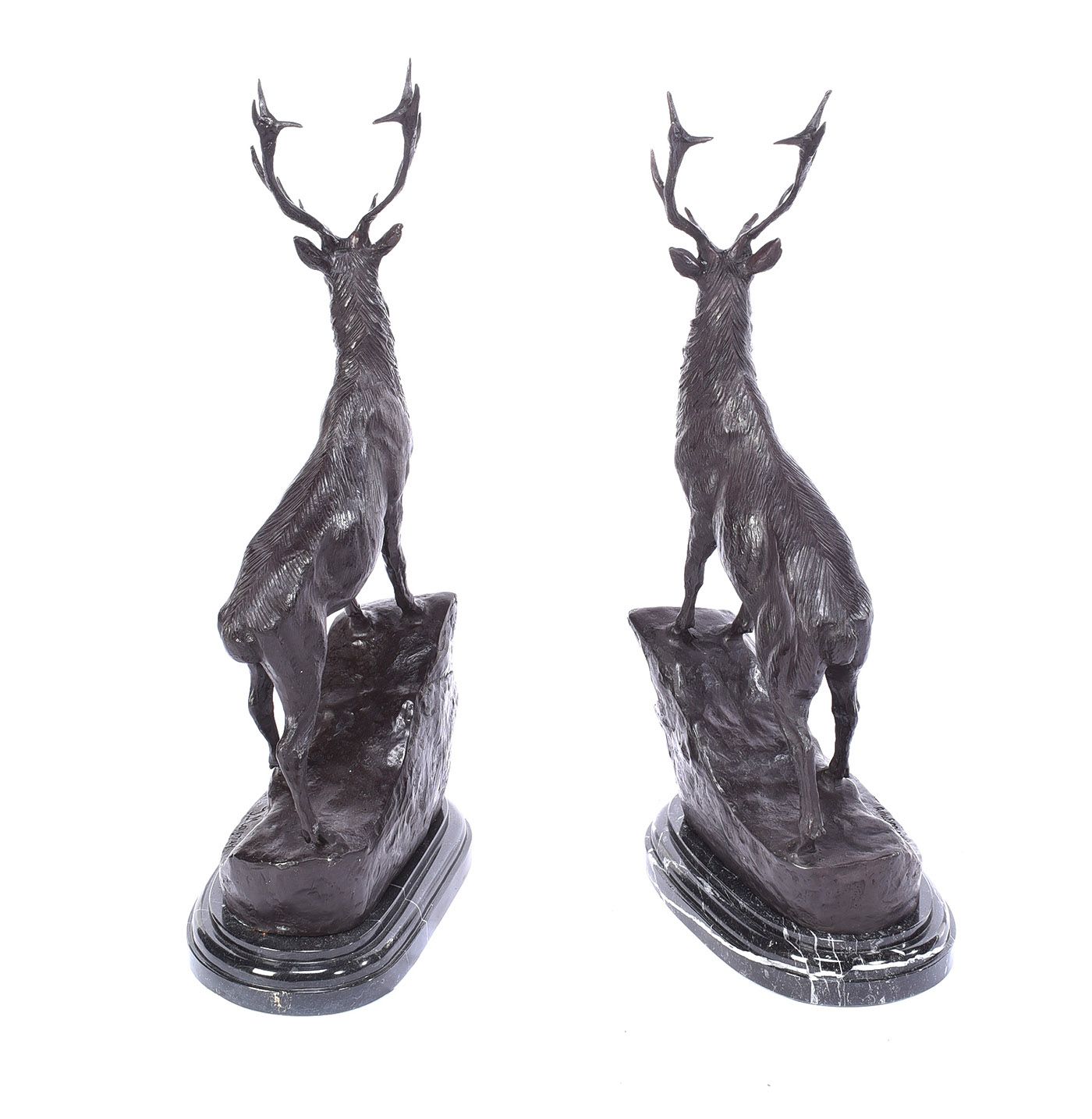LARGE PAIR OF BRONZE STAGS at Ross's Online Art Auctions