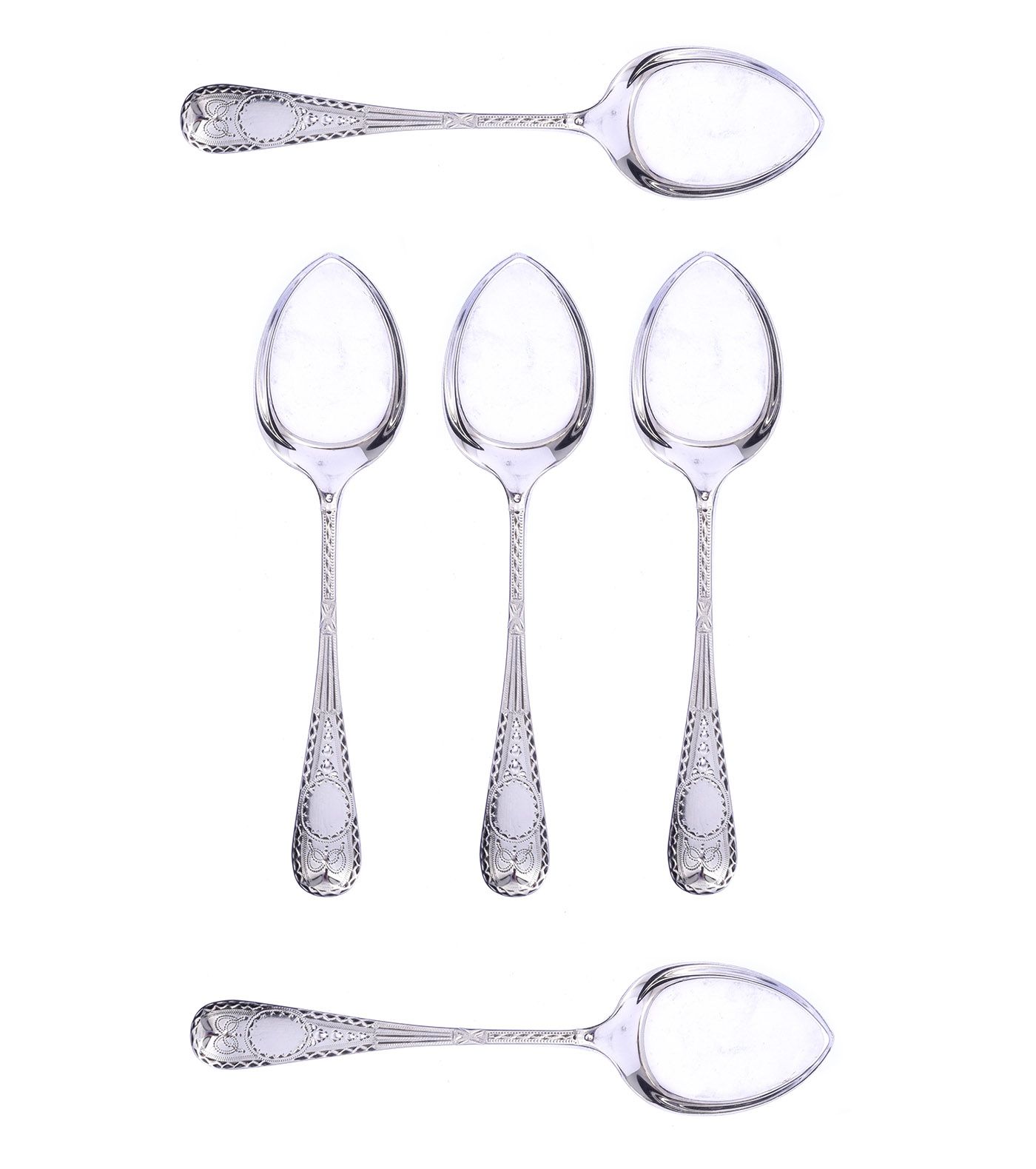 SET OF FIVE ICE-CREAM SPOONS at Ross's Online Art Auctions