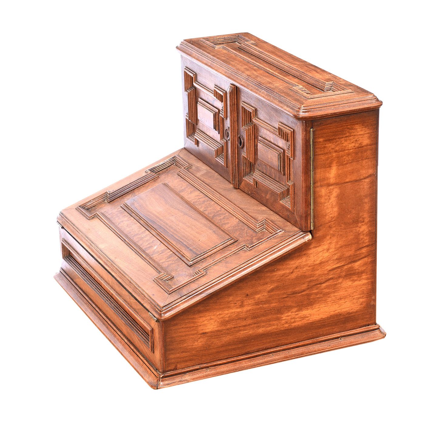 VICTORIAN OLIVE WOOD WRITING BOX at Ross's Online Art Auctions