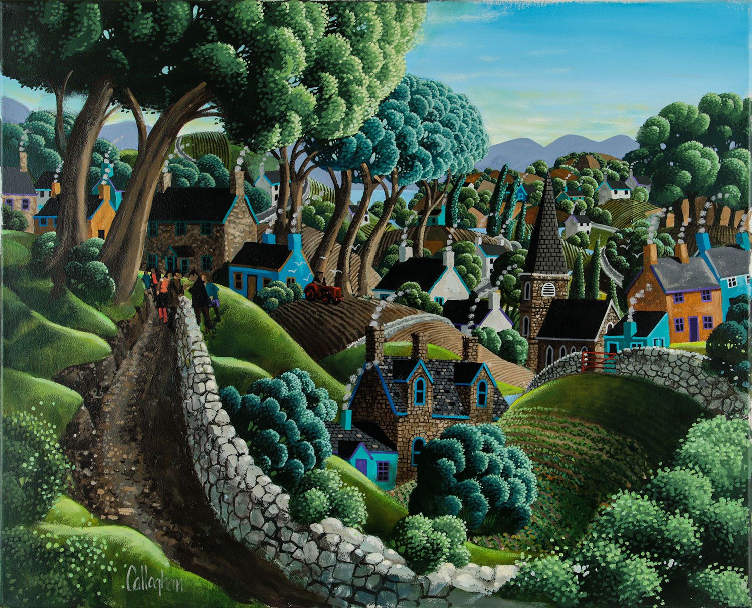THE EDGE OF THE VILLAGE by George Callaghan at Ross's Online Art Auctions