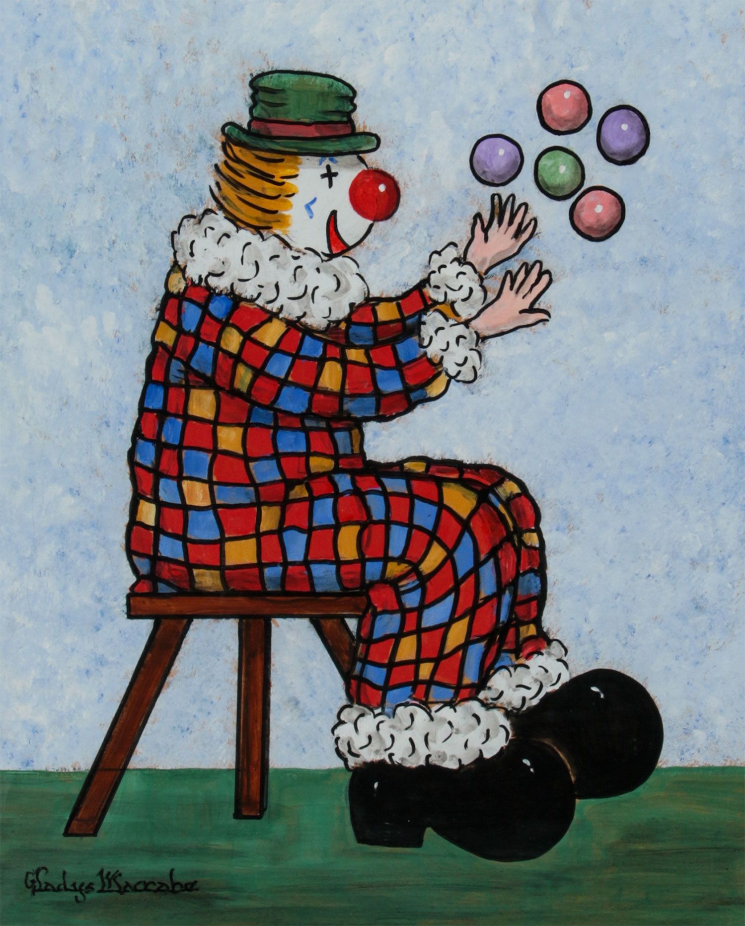 JUGGLING CLOWN by Gladys Maccabe HRUA at Ross's Online Art Auctions