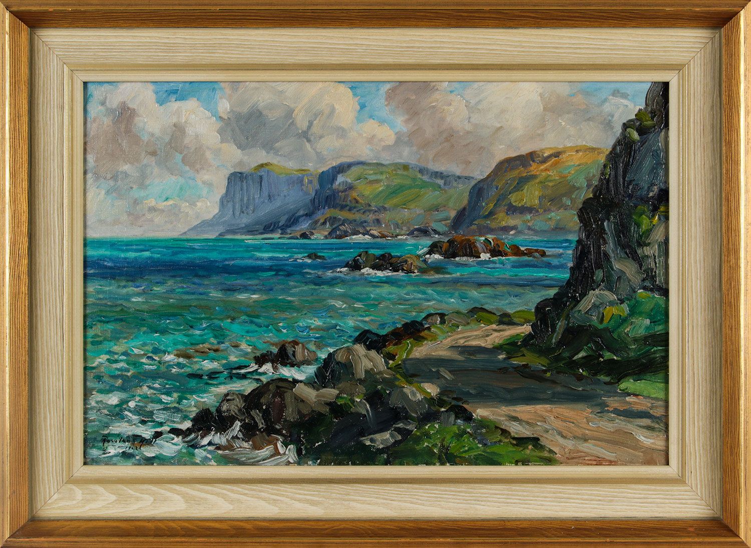 FAIRHEAD, COUNTY ANTRIM by Rowland Hill RUA at Ross's Online Art Auctions