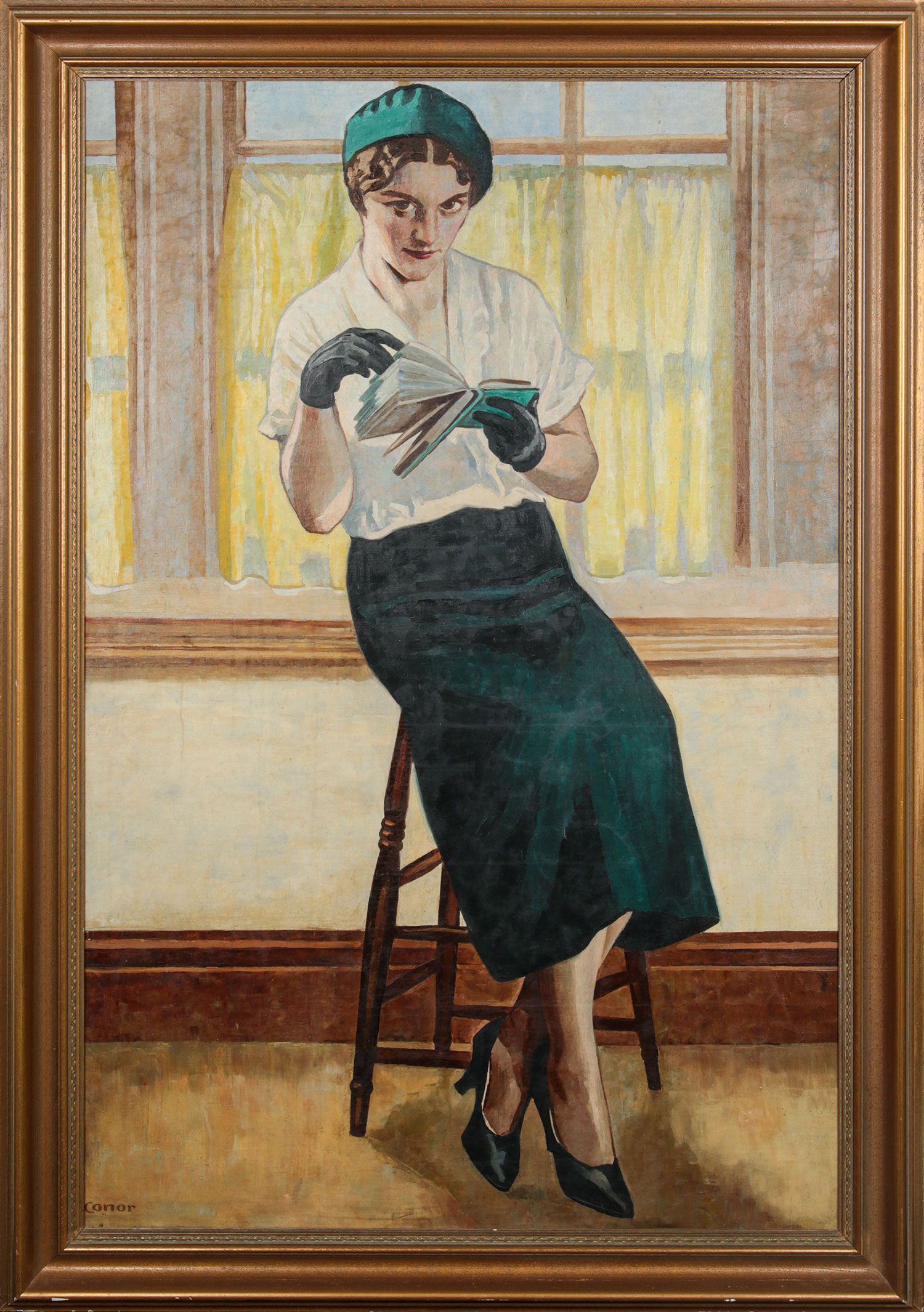 IN THE LINEN HALL LIBRARY by William Conor RHA RUA at Ross's Online Art Auctions