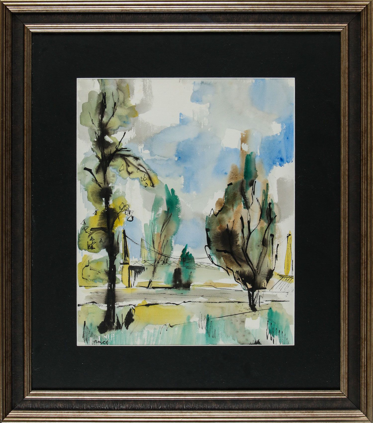 TRESS BY A RIVER by Norah McGuinness HRHA at Ross's Online Art Auctions